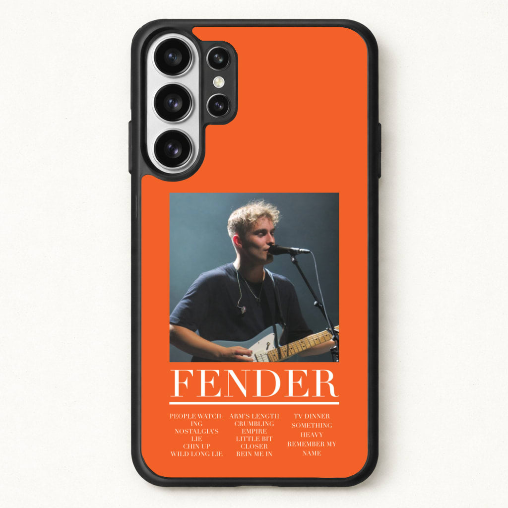 Fender Orange Song List Phone Case for Galaxy S26 Ultra