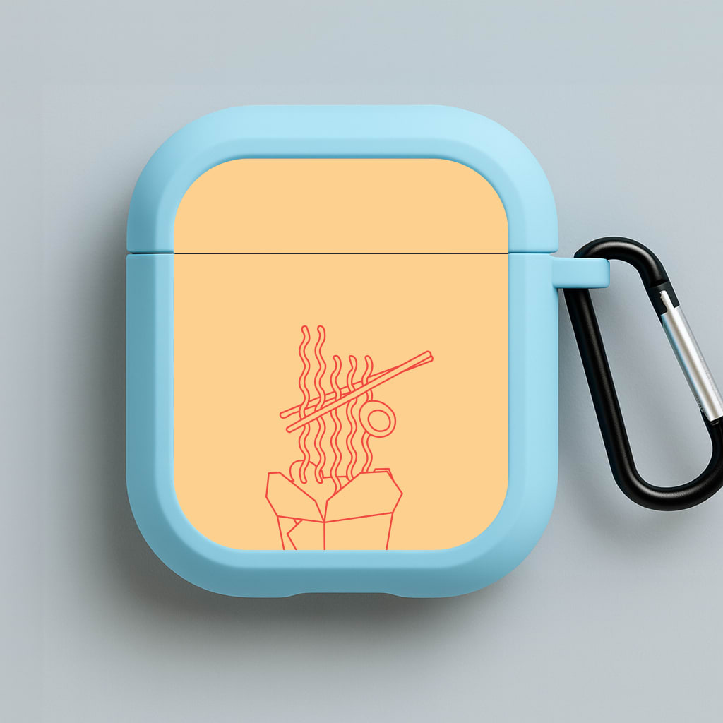 Noodels - Fast Food Patterns Blue AirPods Case