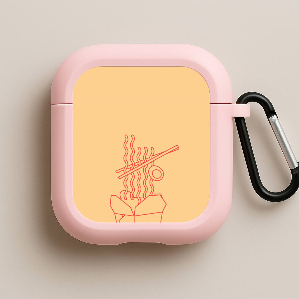 Noodels - Fast Food Patterns Pink AirPods Case