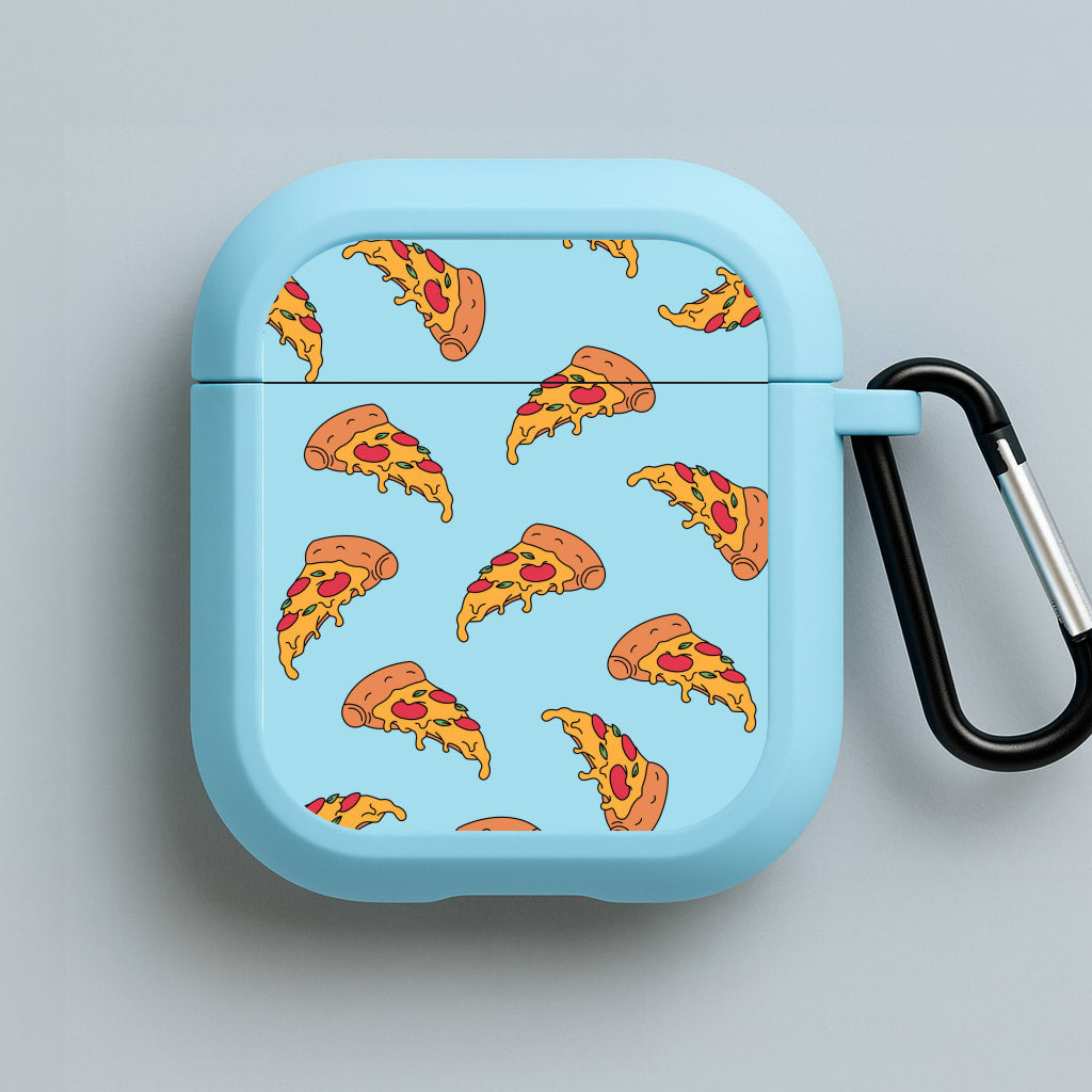 Pizza - Fast Food Patterns Blue AirPods Case