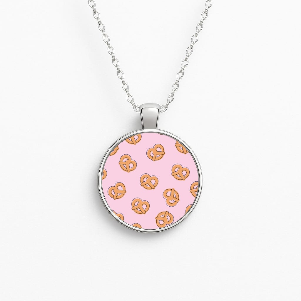 Pretzels - Fast Food Patterns Circle Necklace