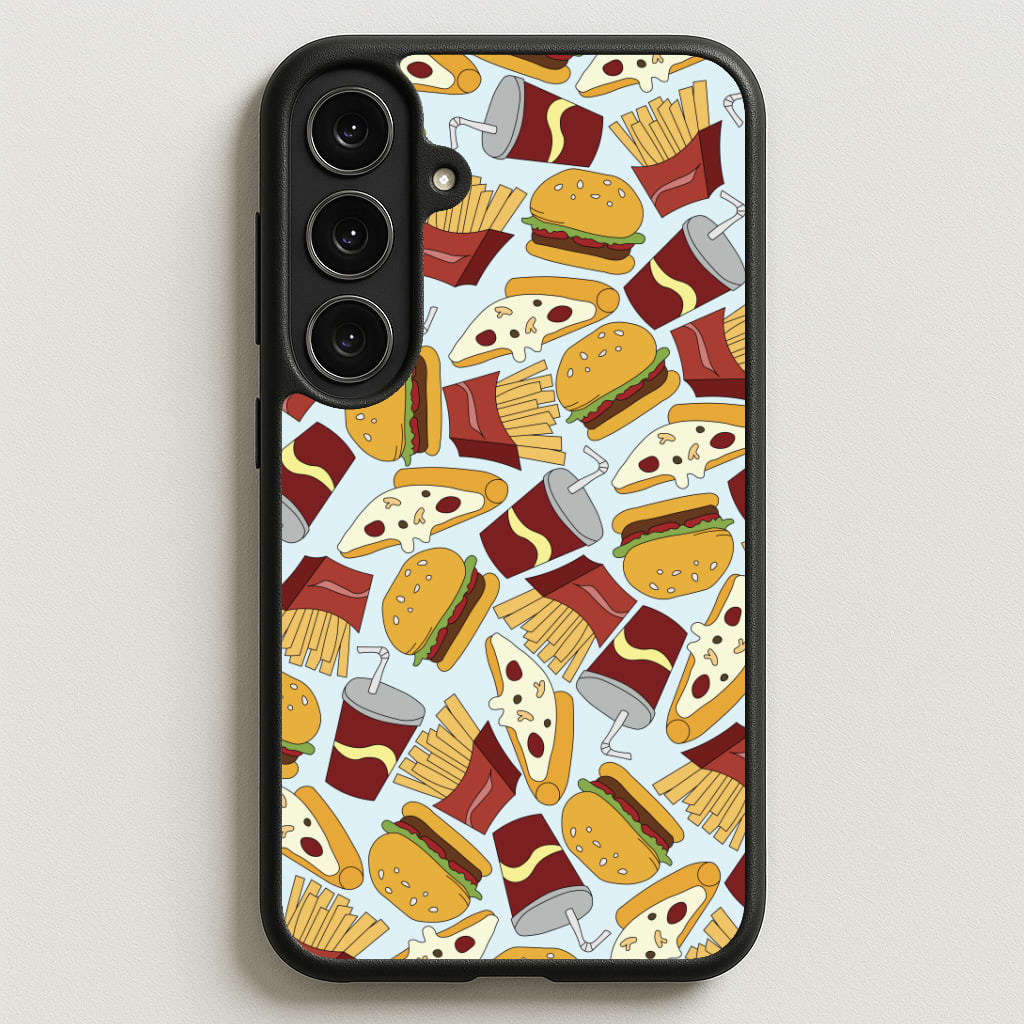 Burgers, Fries And Pizzas - Fast Food Patterns Phone Case for Galaxy S25FE