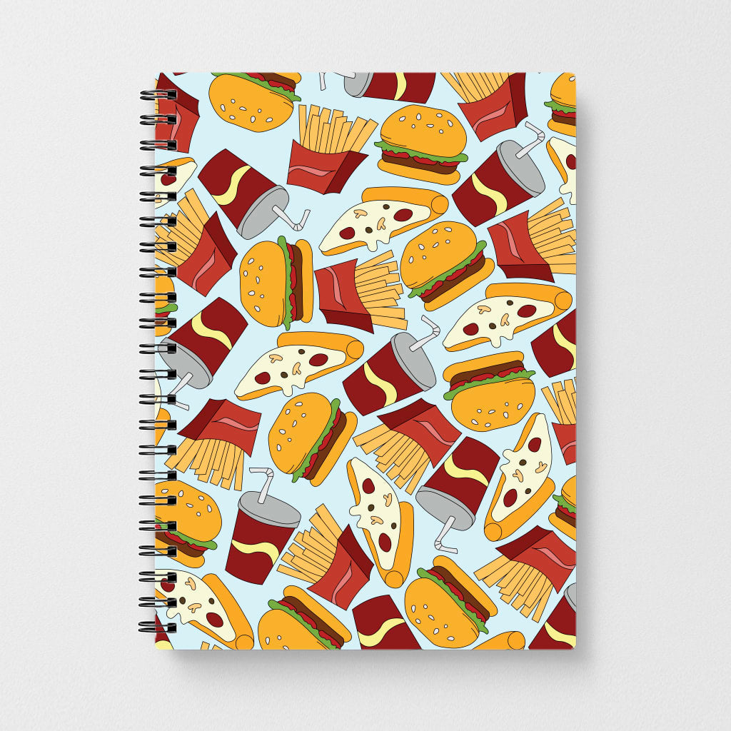 Burgers, Fries And Pizzas - Fast Food Patterns Notebook
