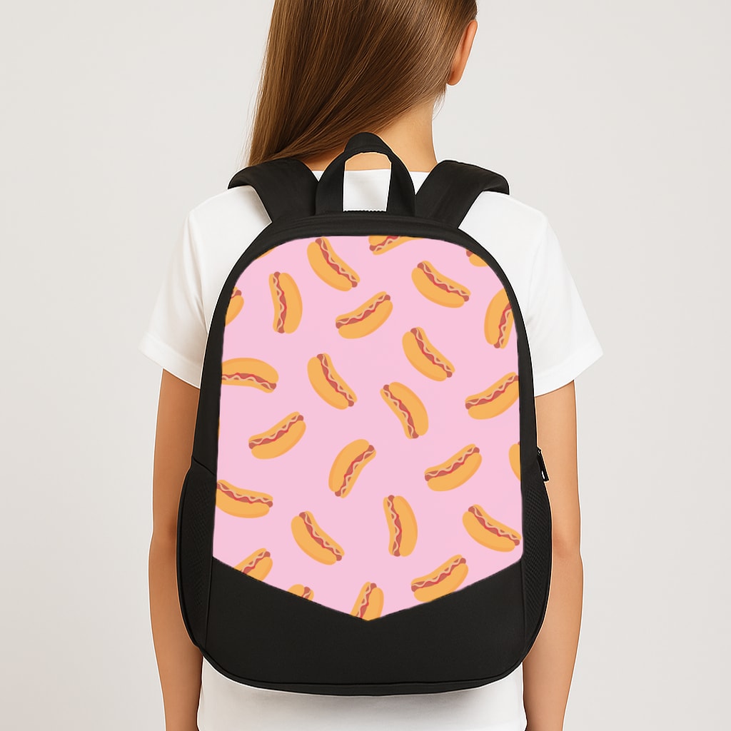 Hot Dogs - Fast Food Patterns Large School Bag