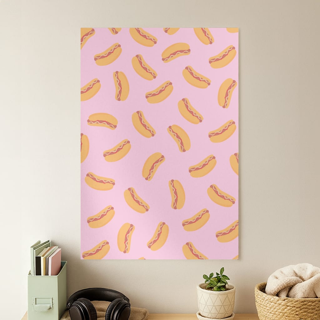 Hot Dogs - Fast Food Patterns Poster