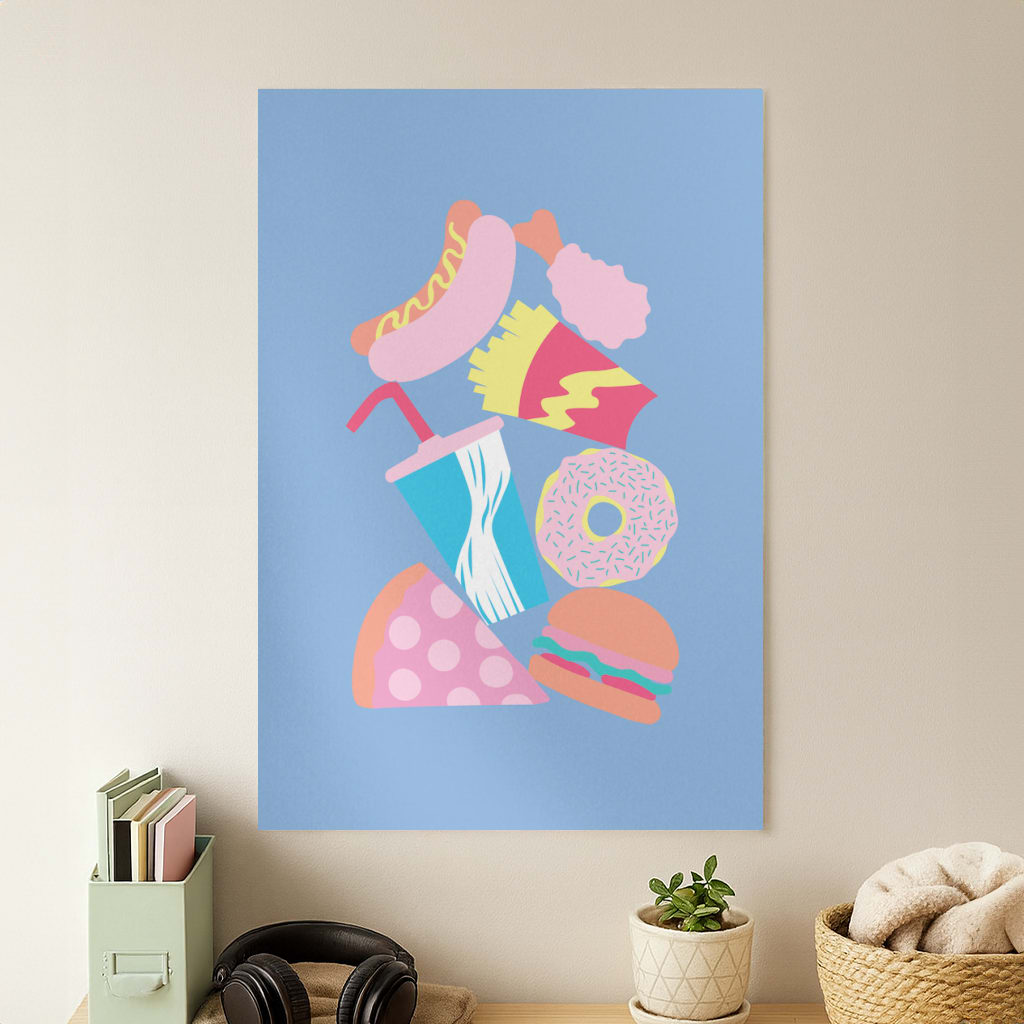 All The Foods - Fast Food Patterns Poster