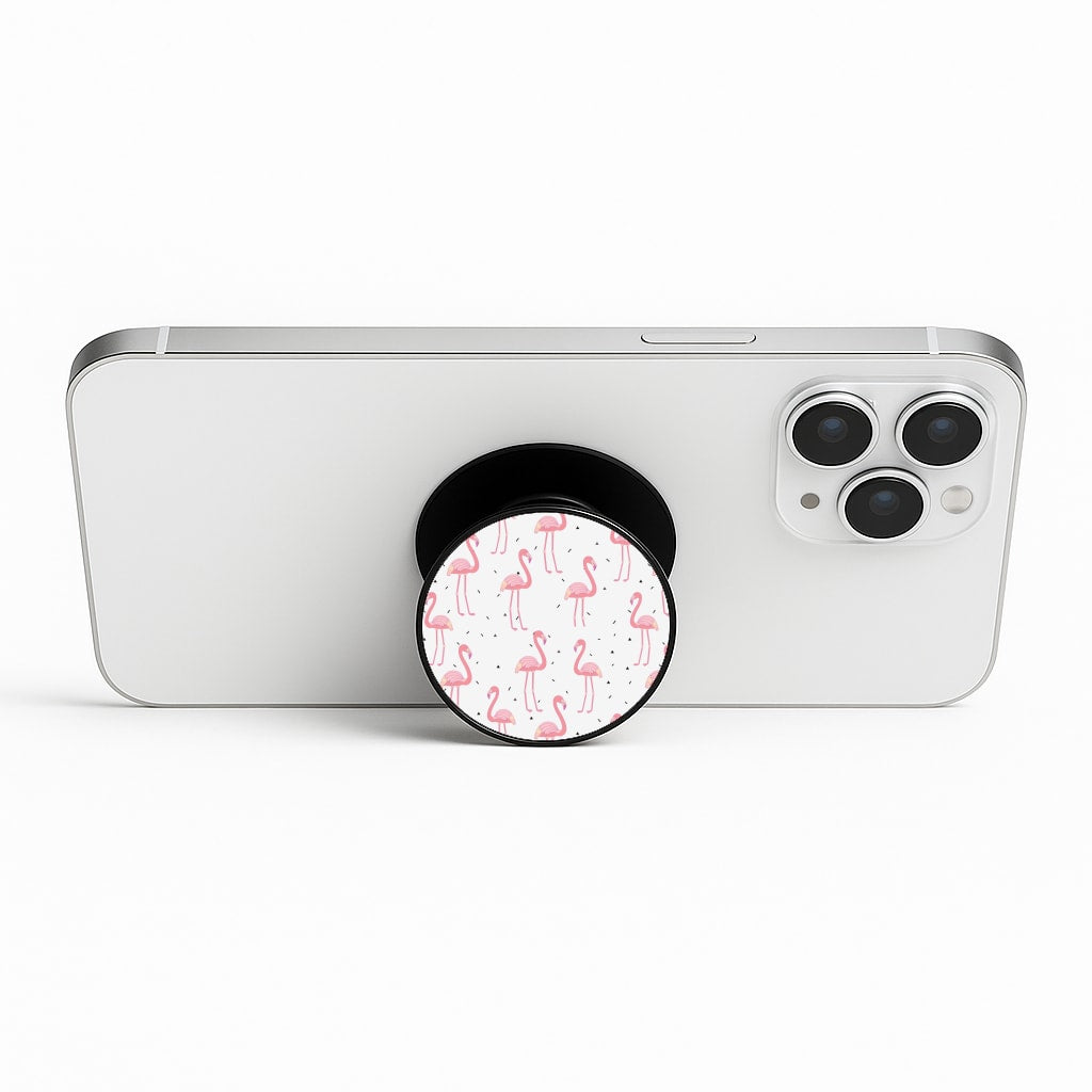 Pink Flamingo Pattern Phone Stand