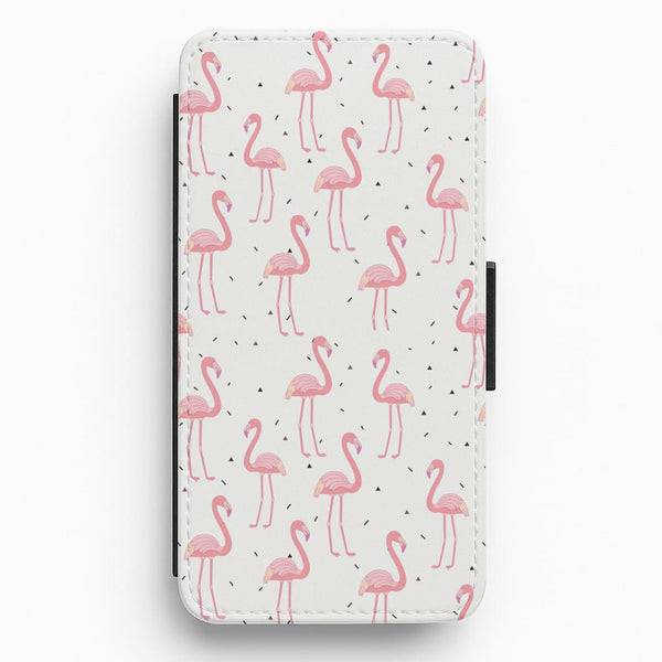 Pink Flamingo Pattern Flip / Wallet Phone Case