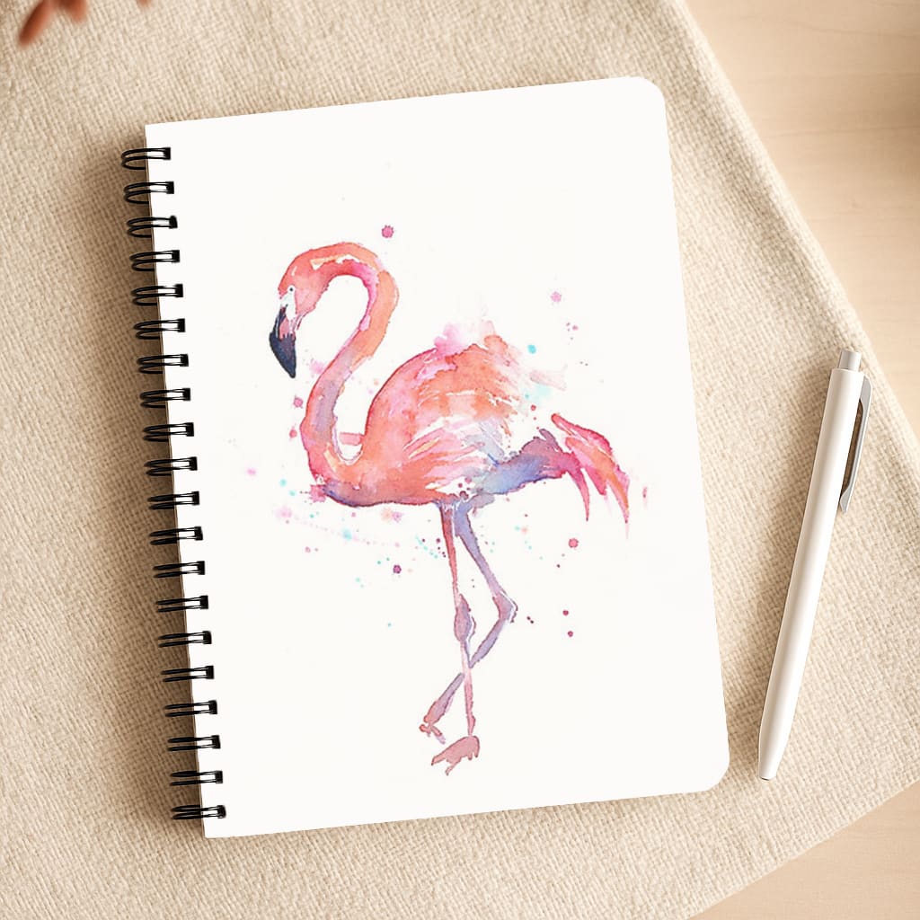 Watercolour Flamingo Painting Notepad