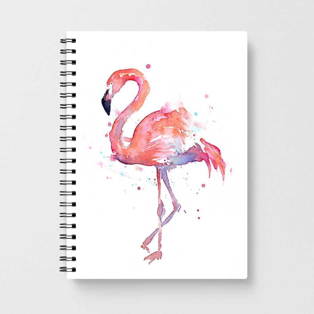 Watercolour Flamingo Painting Notebook - Fun Cases