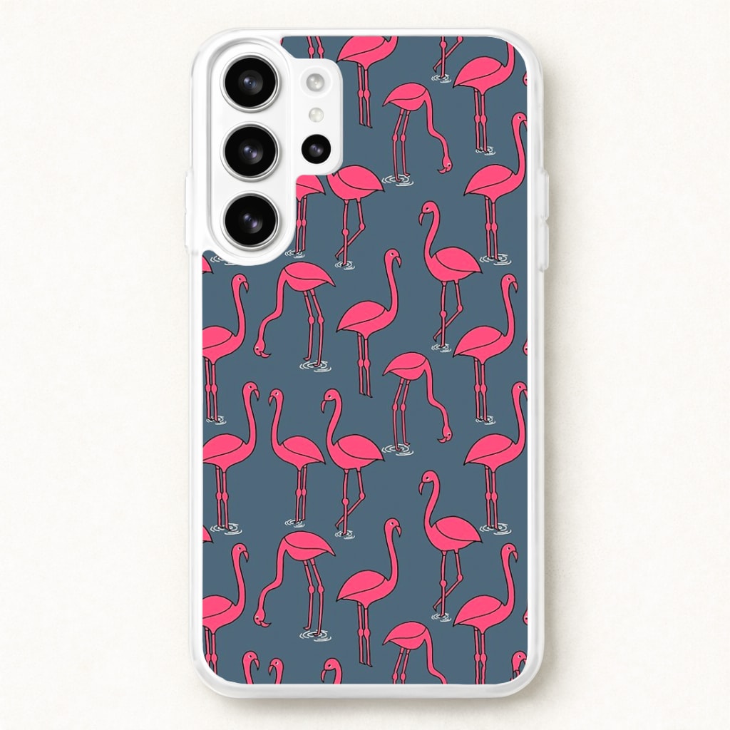 Basic Pink Flamingo Pattern Phone Case for Galaxy S26 Ultra