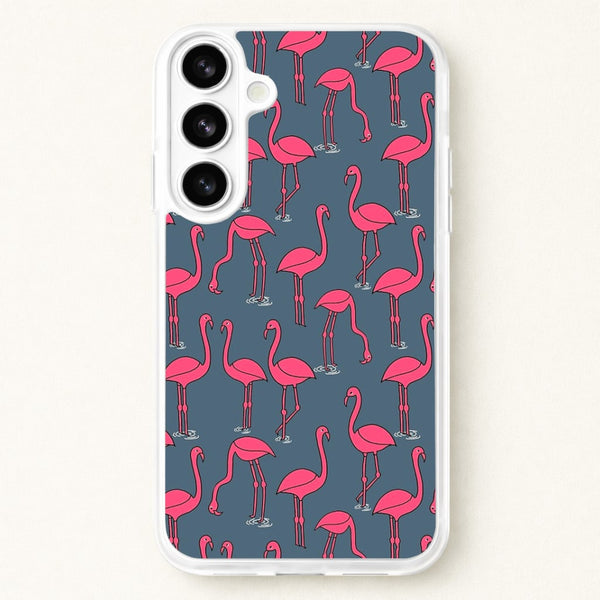 Basic Pink Flamingo Pattern Phone Case for Galaxy S26