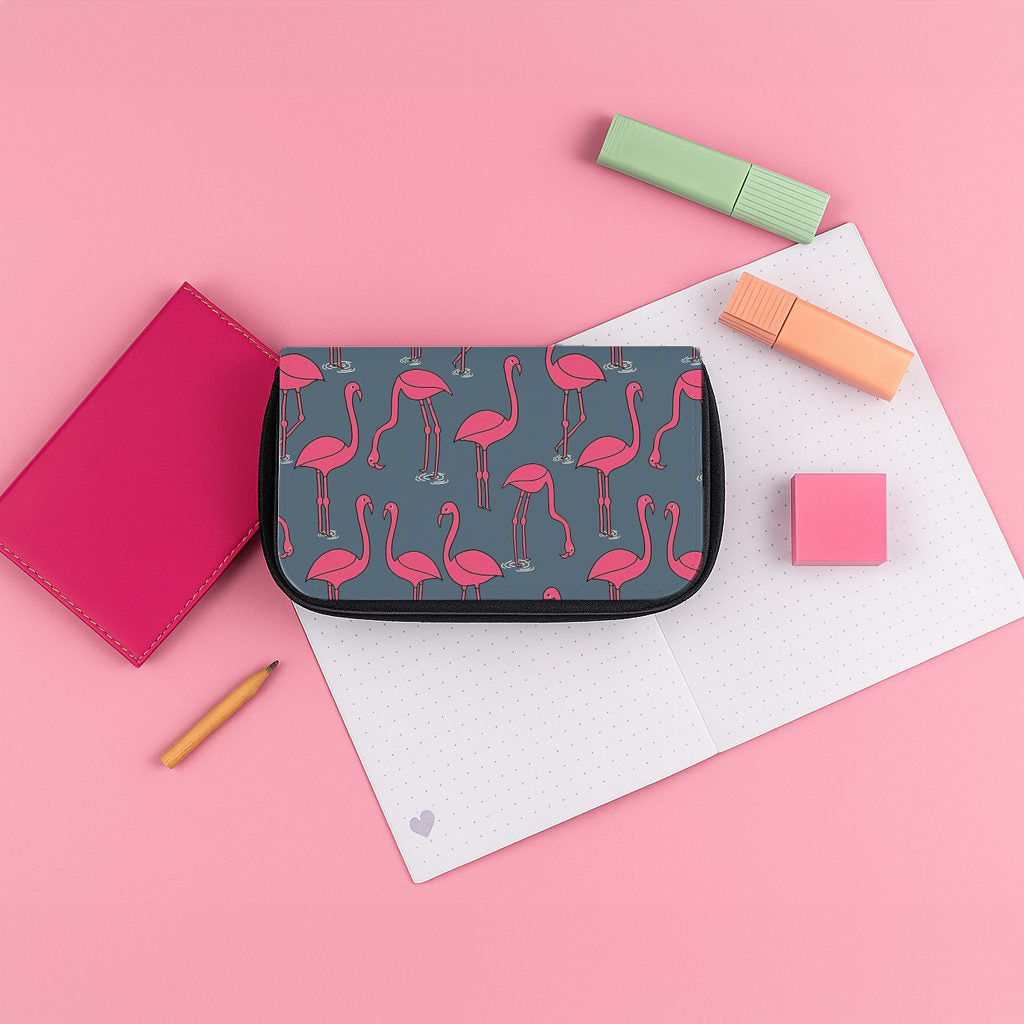 Basic Pink Flamingo Pattern Pencil Case