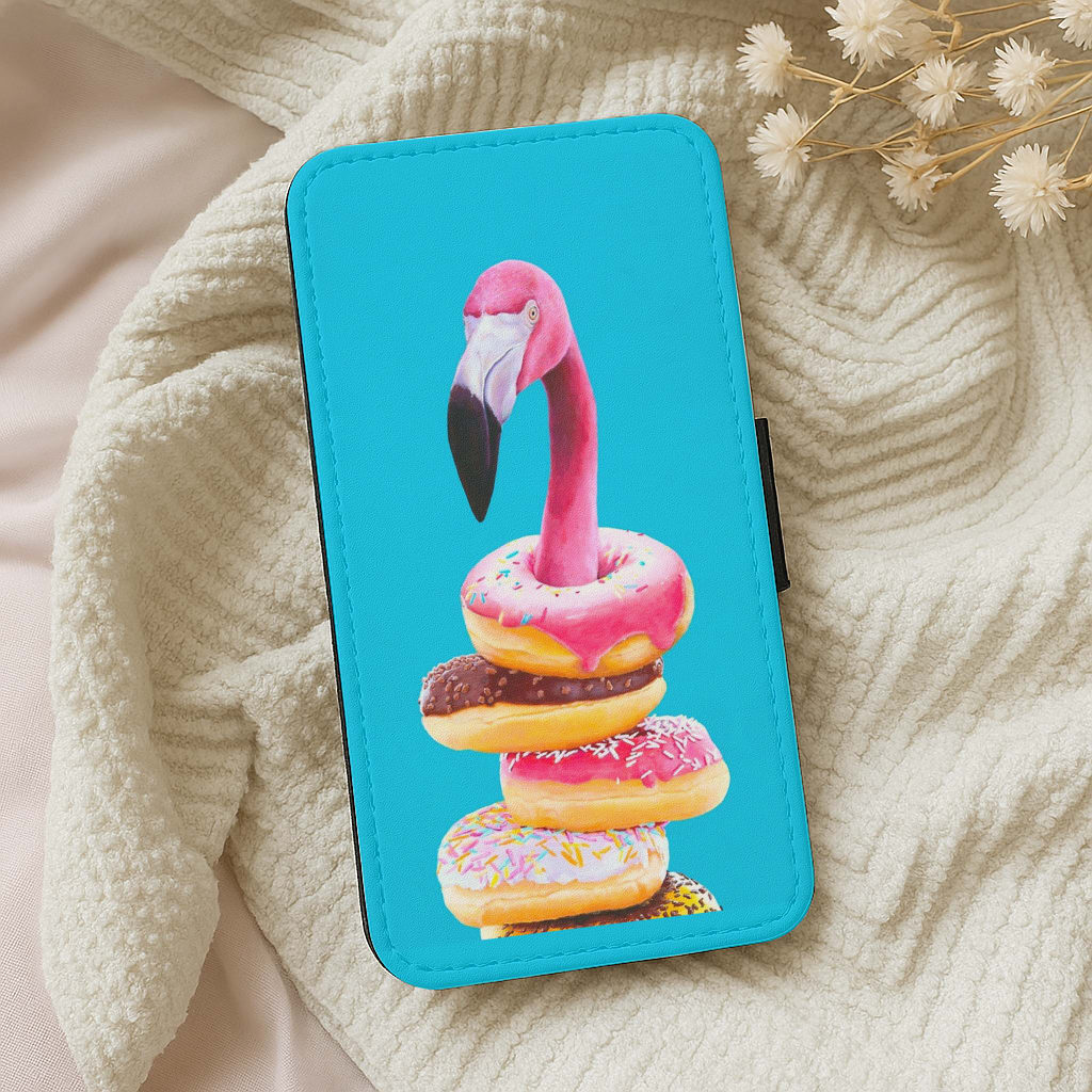 A Famished Flamingo Flip Wallet Phone Case