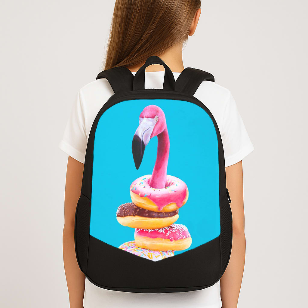A Famished Flamingo School Bag