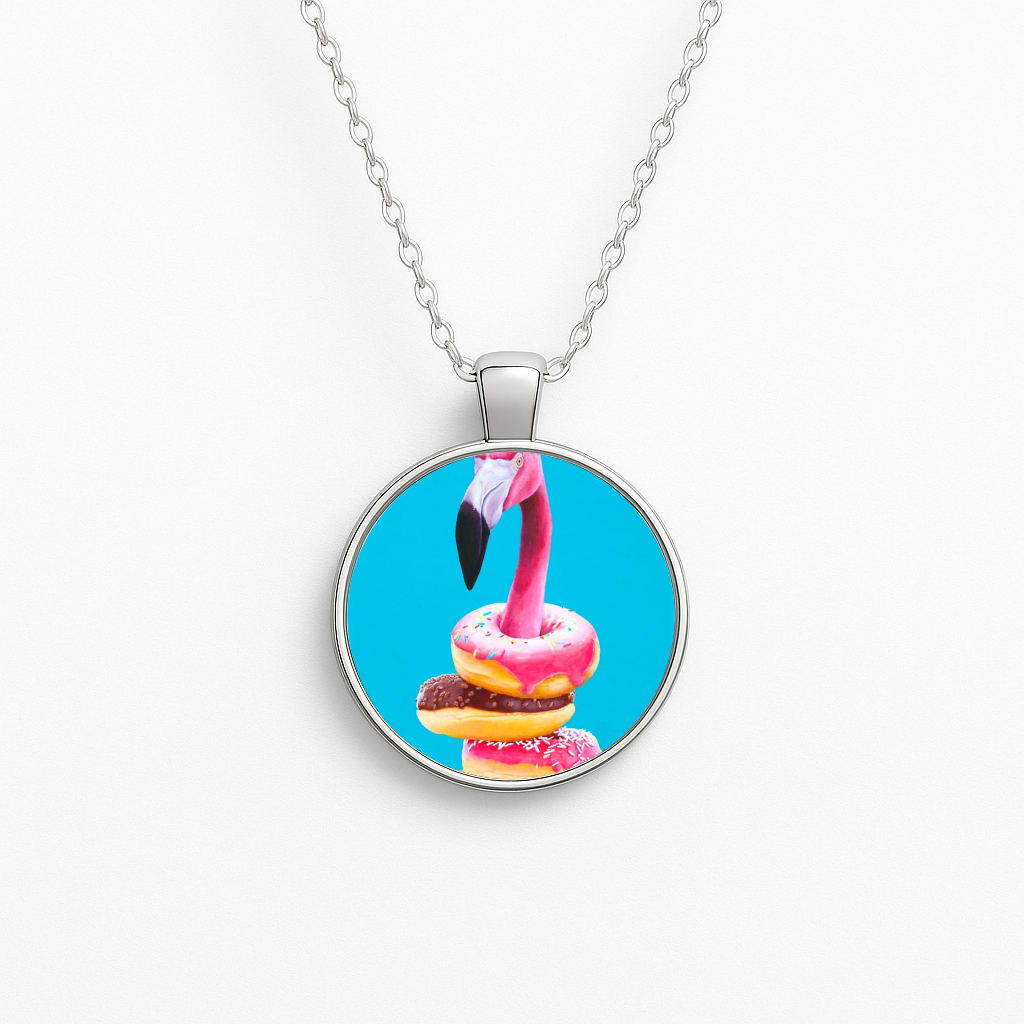 A Famished Flamingo Circle Necklace
