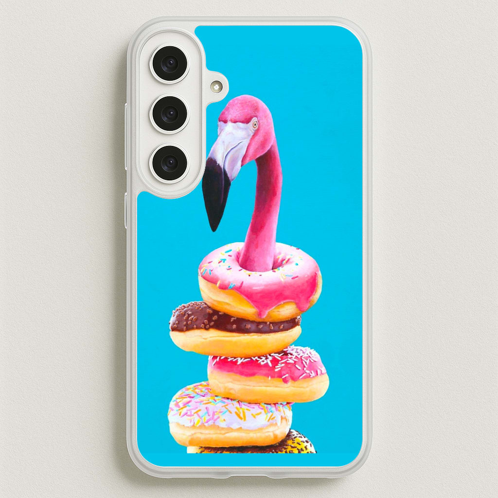 A Famished Flamingo Phone Case for Galaxy S25FE