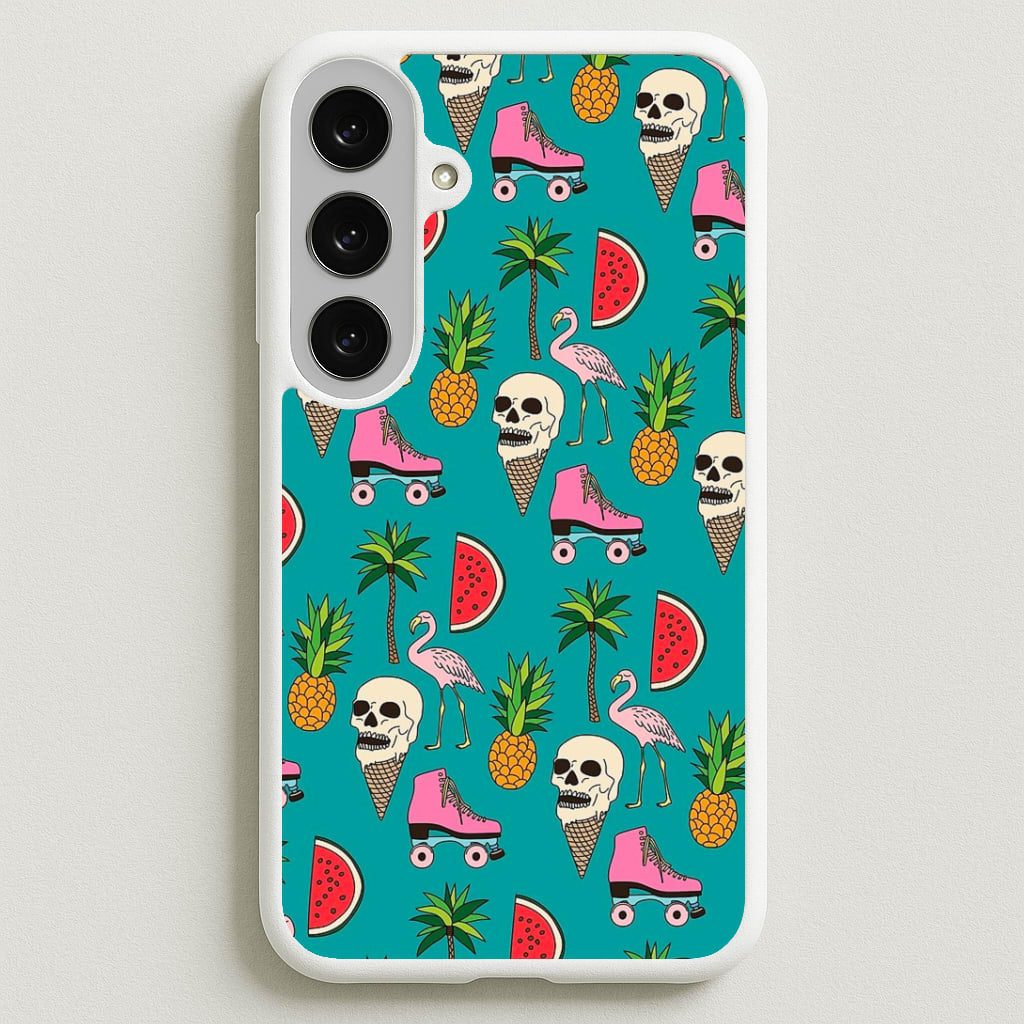 Skull Creams - Summer Pattern Phone Case for Galaxy S25FE