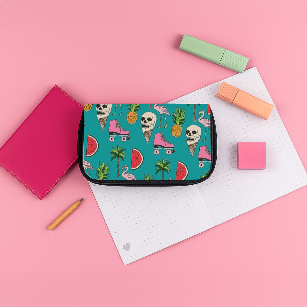 Skull Creams - Summer Pattern Pencil Case