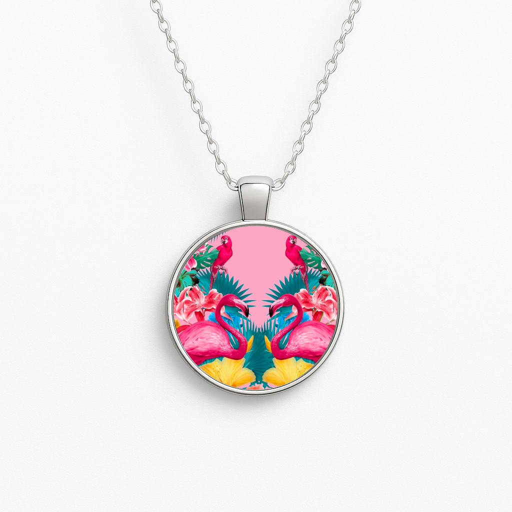 Flamingo and Tropical garden Necklace