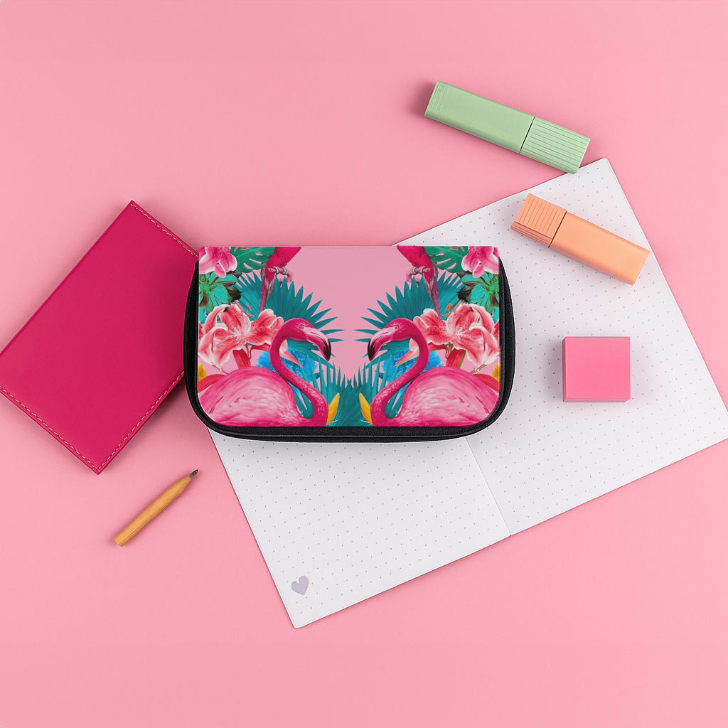 Flamingo and Tropical garden Pencil Case