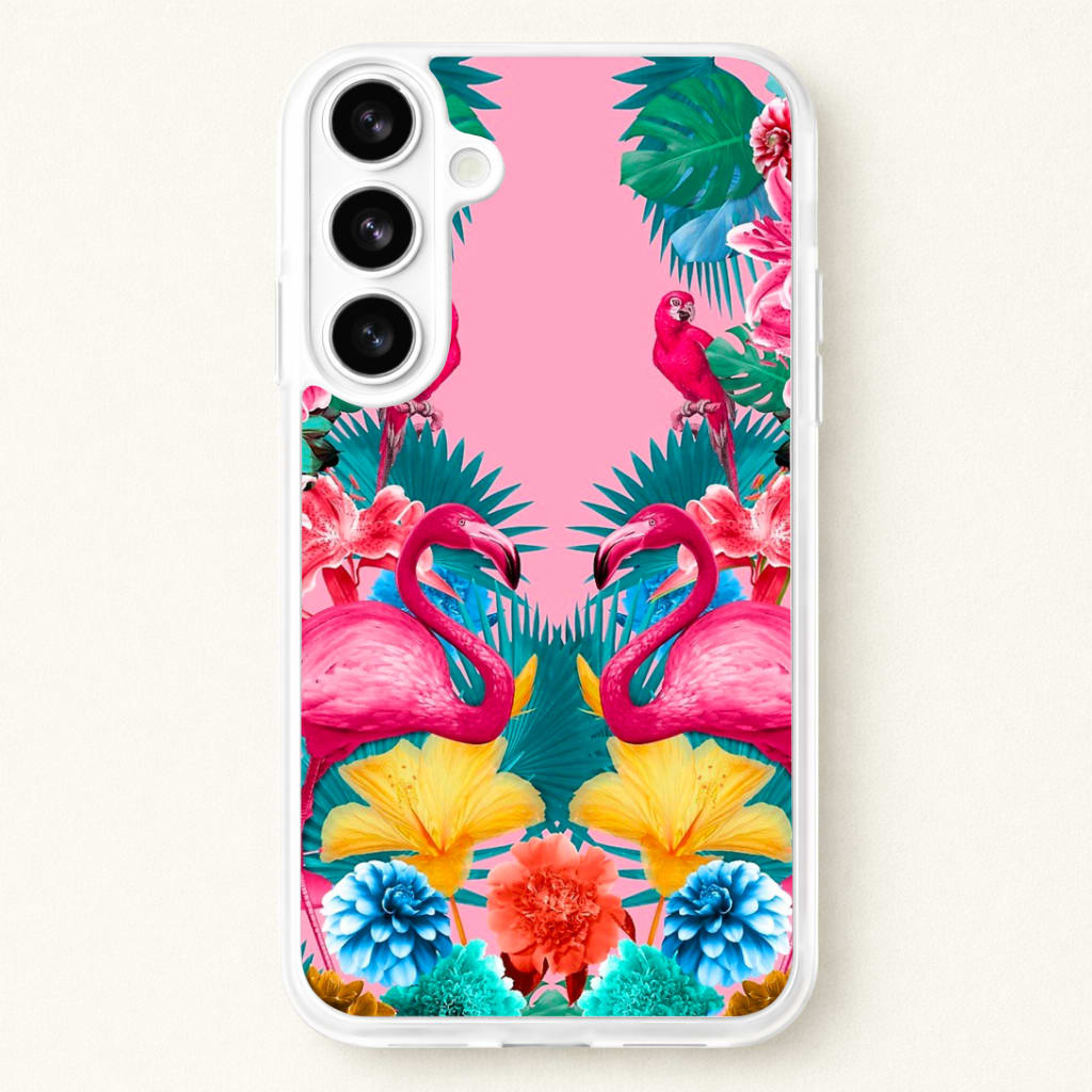 Flamingo and Tropical garden Phone Case for Galaxy S26 Plus