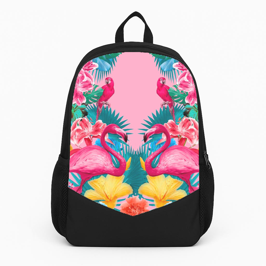 Flamingo and Tropical garden Large Backpack