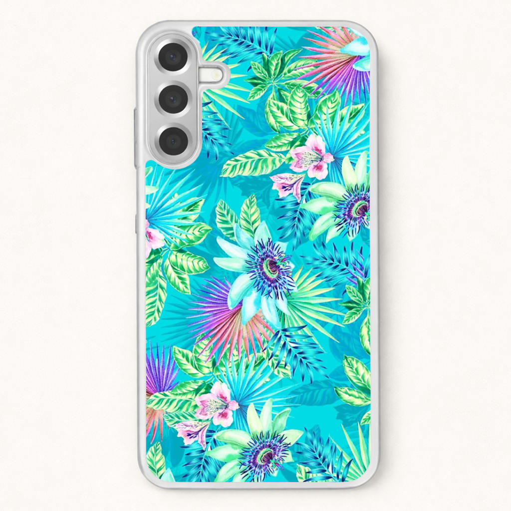 Blue Floral Pattern Phone Case for Galaxy A57