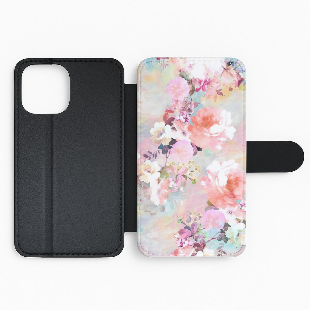 Pastel Pink Floral Pattern Flip Phone Case