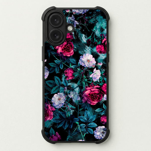 Black Floral Pattern Phone Case — Bumper case