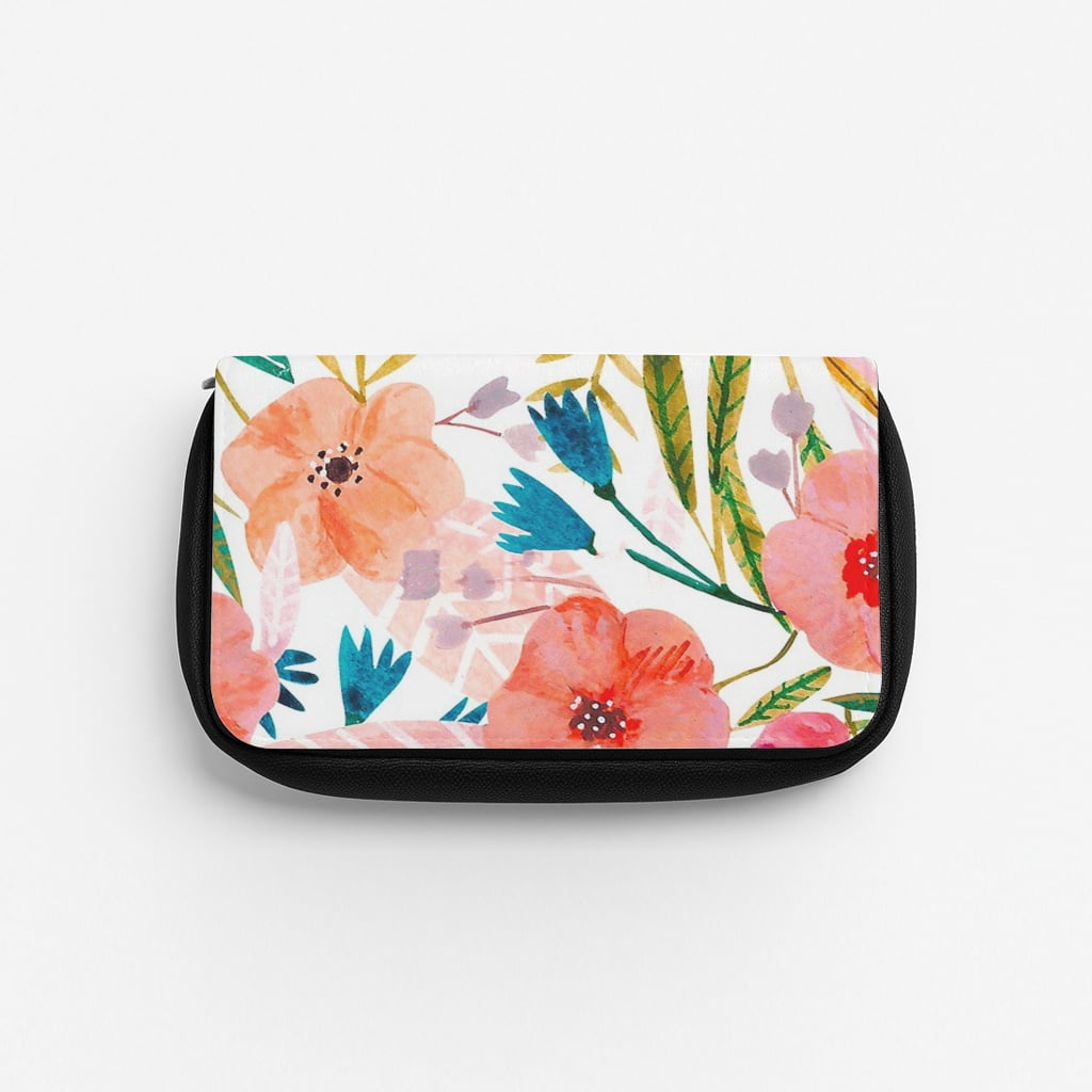 Peach Watercolour Floral Pattern Pencil Case