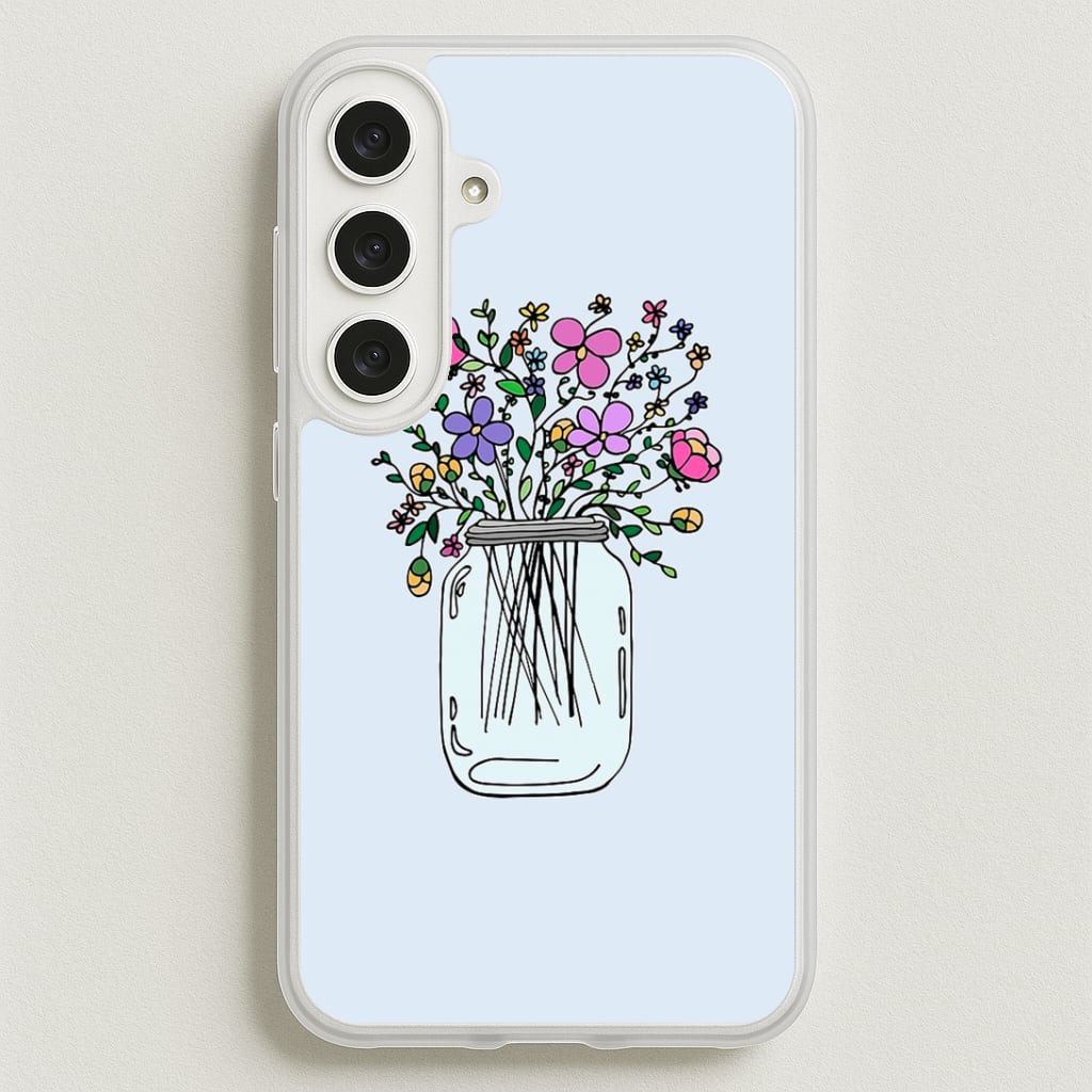 Cartoon Flower Jar Phone Case for Galaxy S25FE