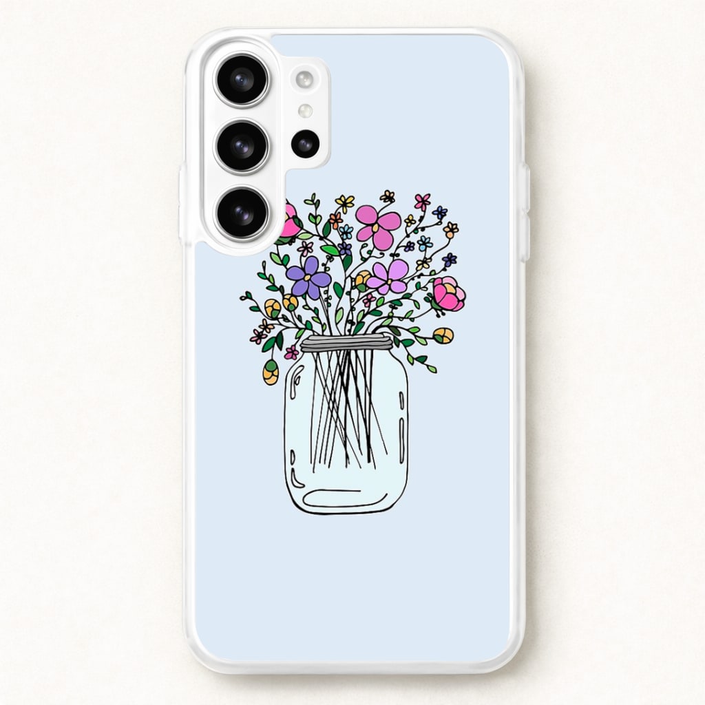 Cartoon Flower Jar Phone Case for Galaxy S26 Ultra