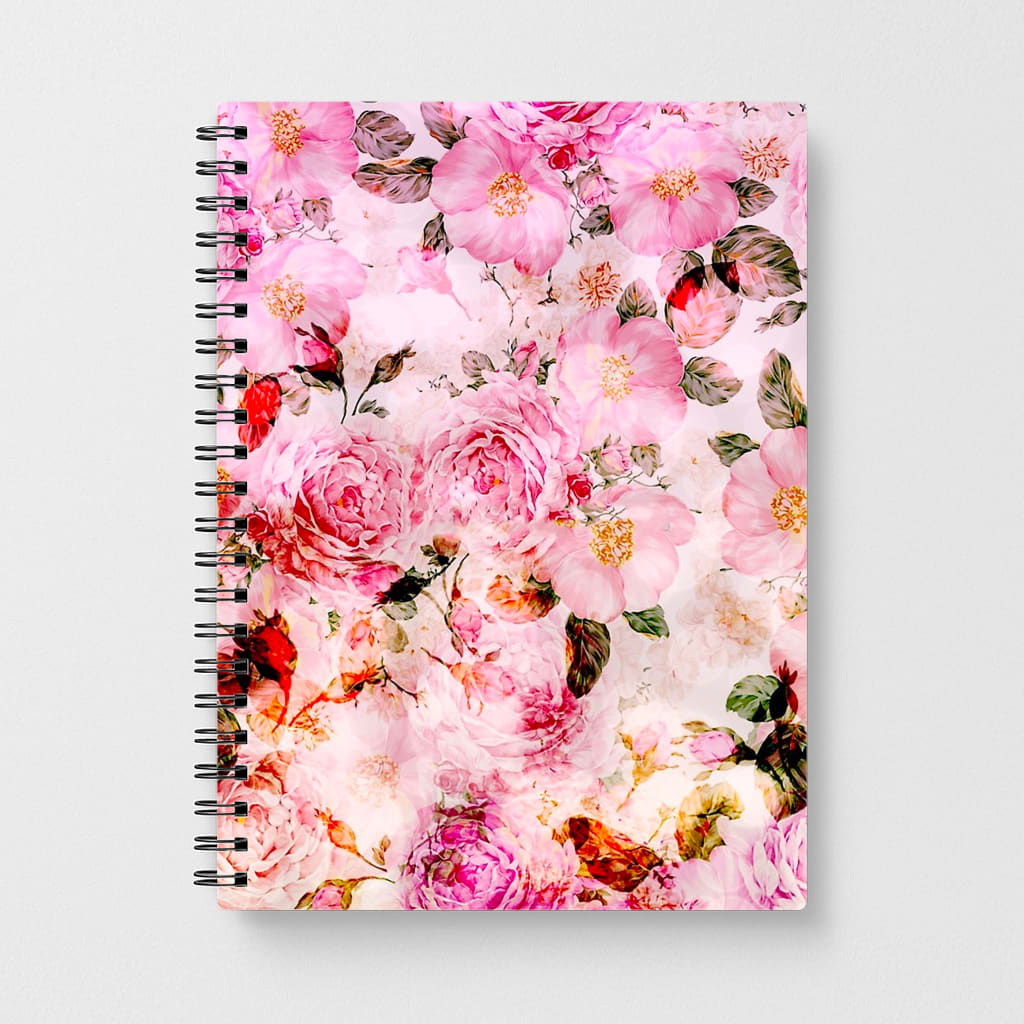 Pretty Pink Chic Floral Pattern Notebook - Fun Cases