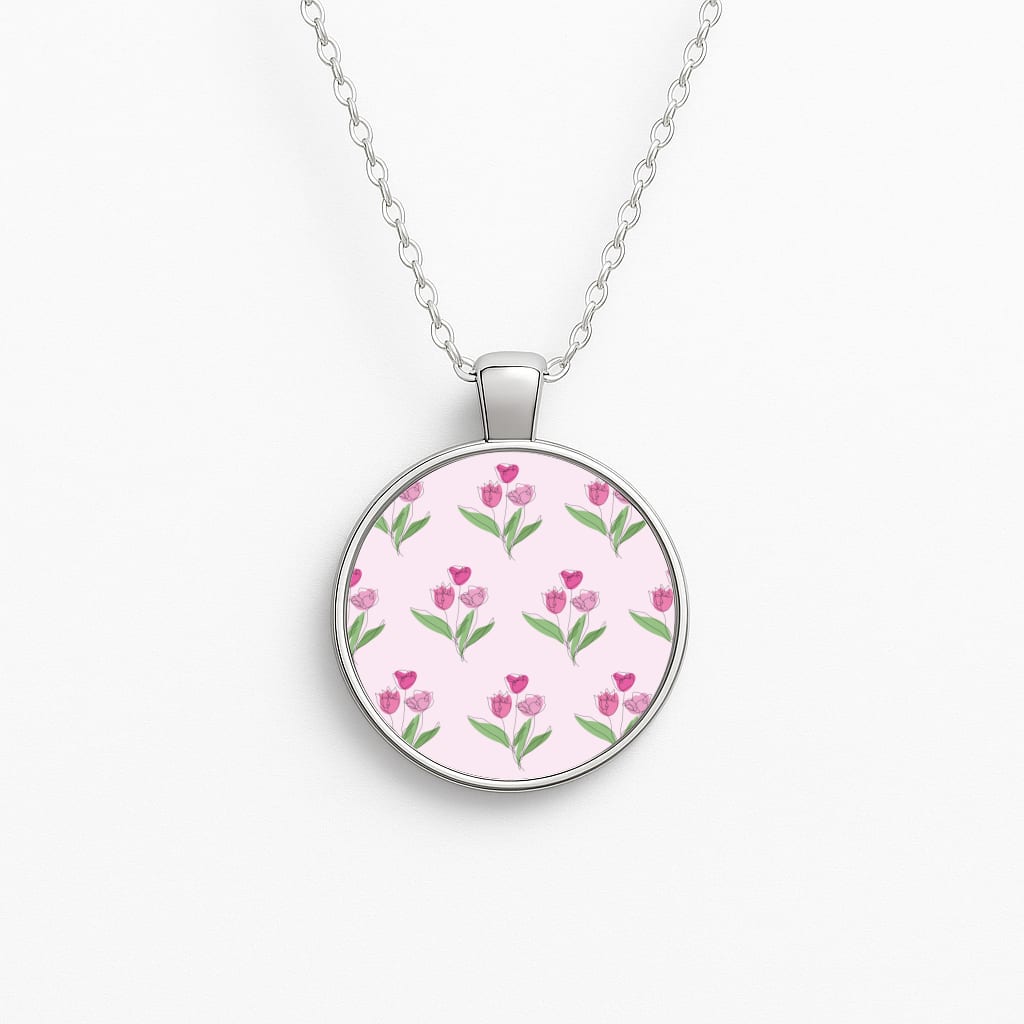 Pink Pattern - Floral Necklace