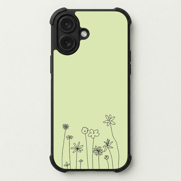 Floral Outline - Floral Phone Case — Bumper case