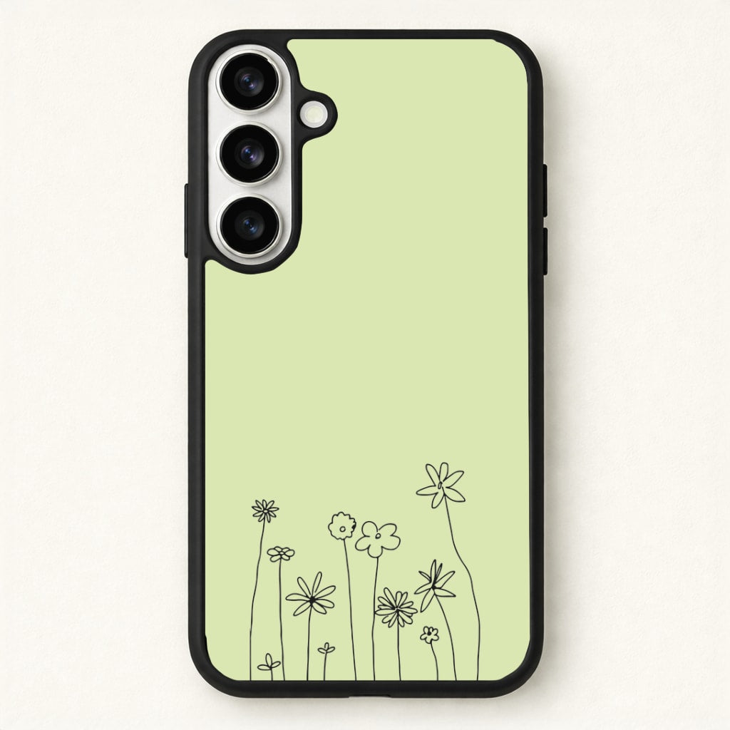 Floral Outline - Floral Phone Case for Galaxy S26 Plus