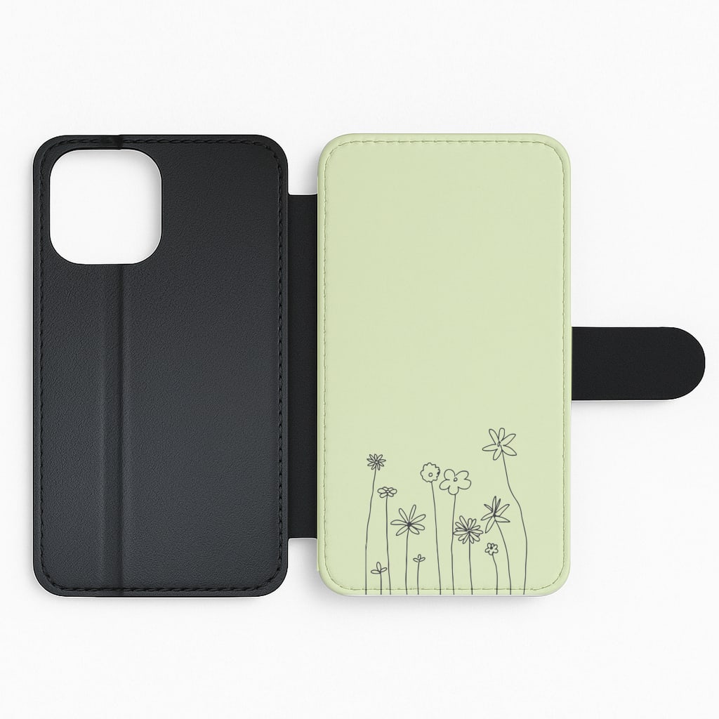 Floral Outline - Floral Flip Phone Case