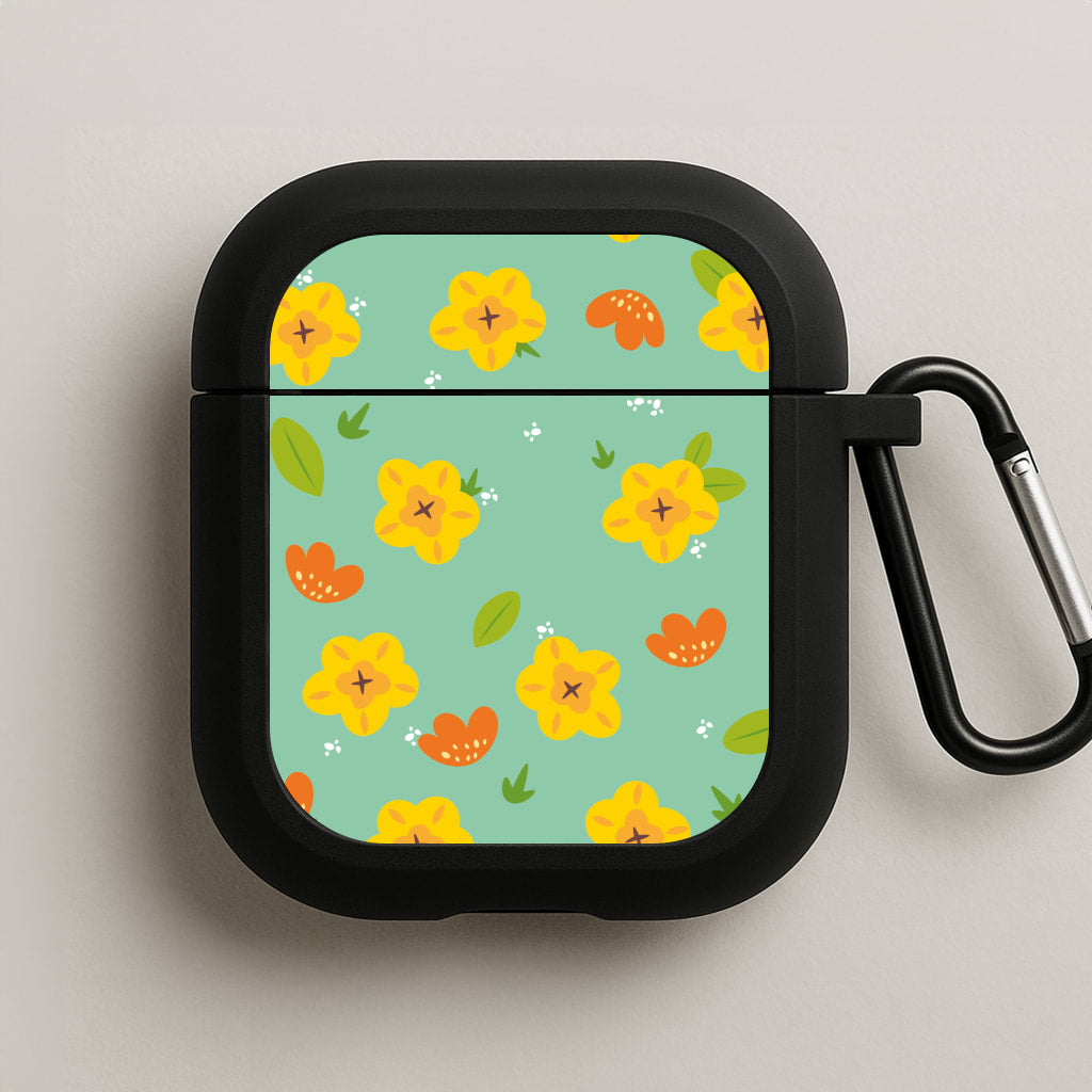 Yellow And Orange Pattern - Floral AirPods Case
