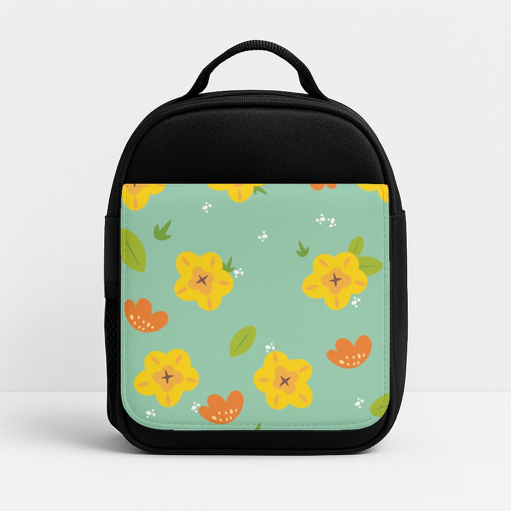 Yellow And Orange Pattern - Floral Insulated Lunchbox