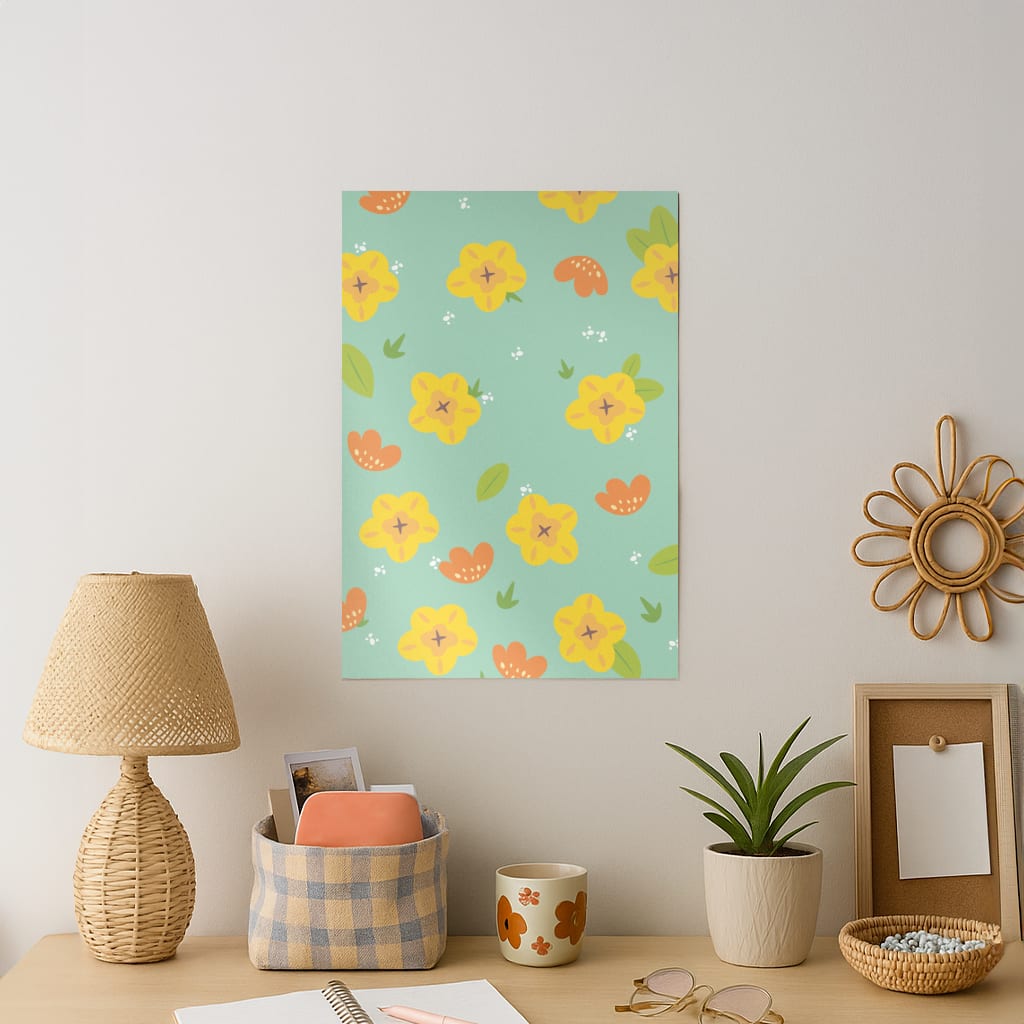Yellow And Orange Pattern - Floral Art Print