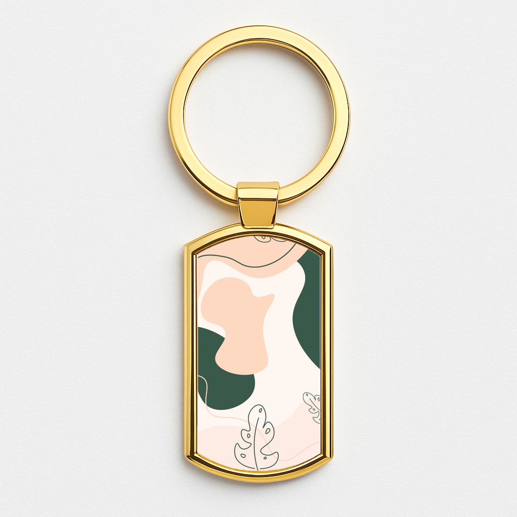 Abstract Leafs - Floral Gold Keyring