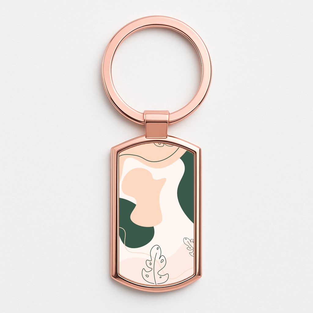 Abstract Leafs - Floral Rose Gold Keyring