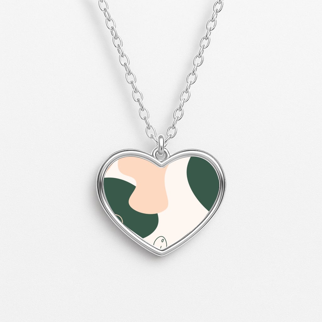 Abstract Leafs - Floral Heart Necklace