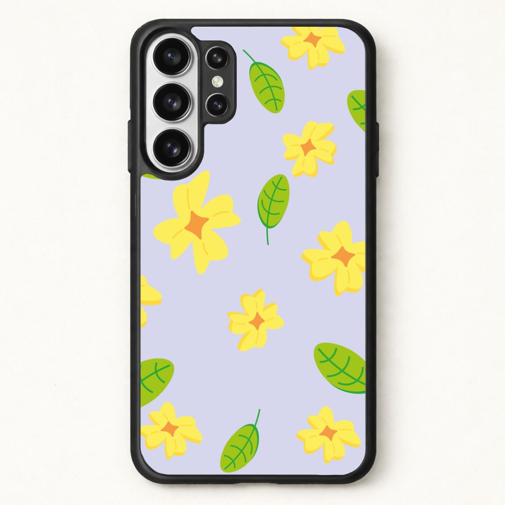 Yellow And Green Pattern - Floral Phone Case for Galaxy S26 Ultra