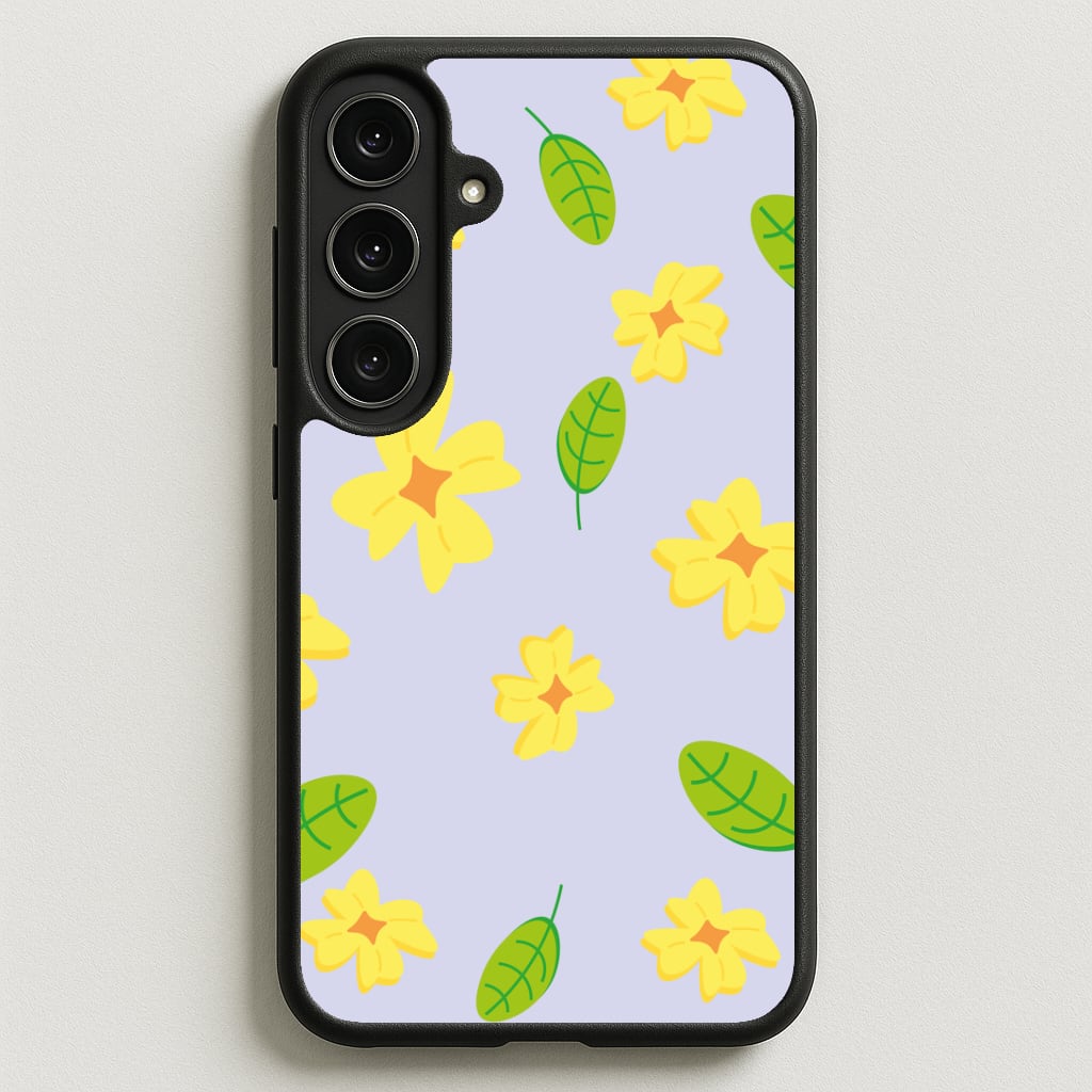 Yellow And Green Pattern - Floral Phone Case for Galaxy S25FE
