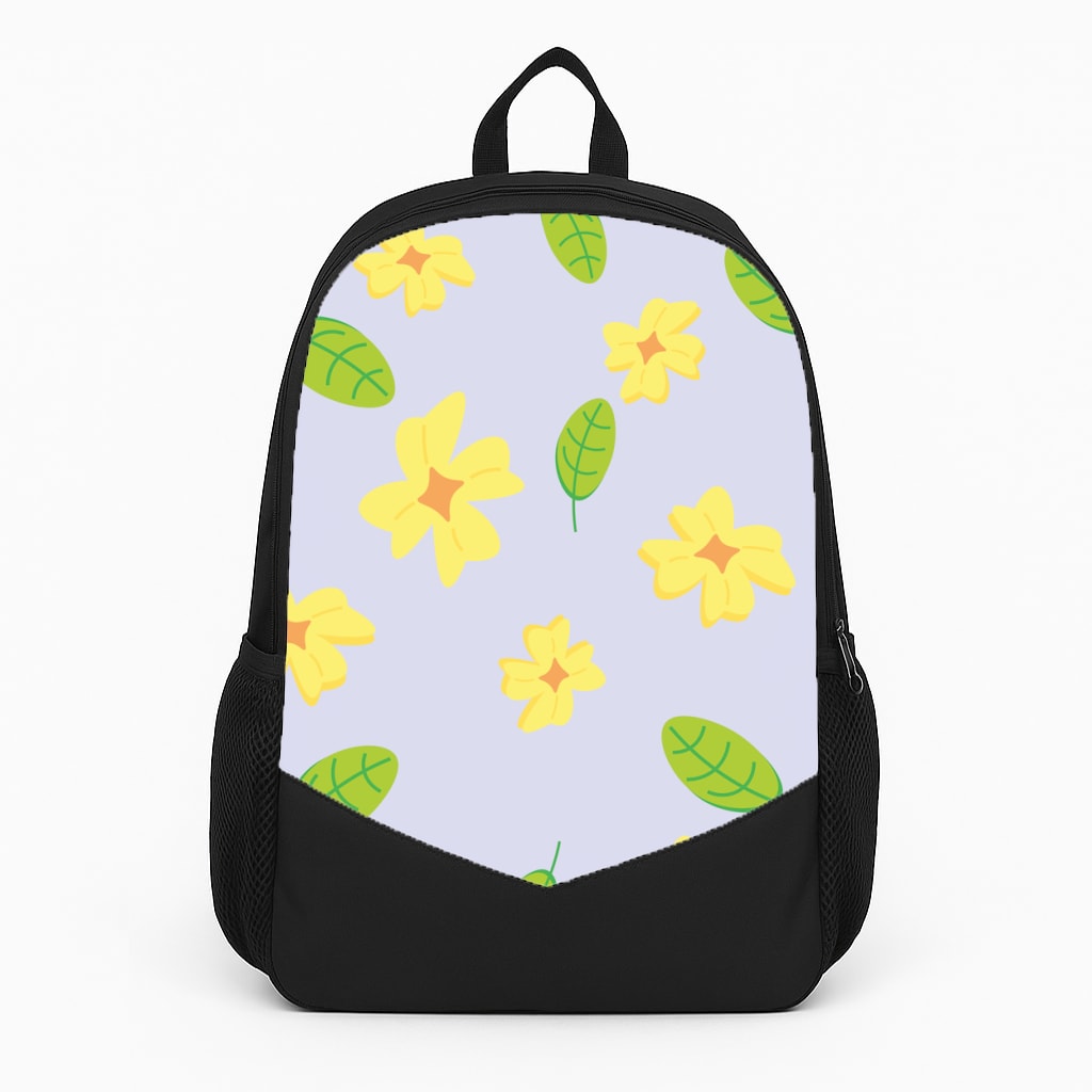 Yellow And Green Pattern - Floral Backpack