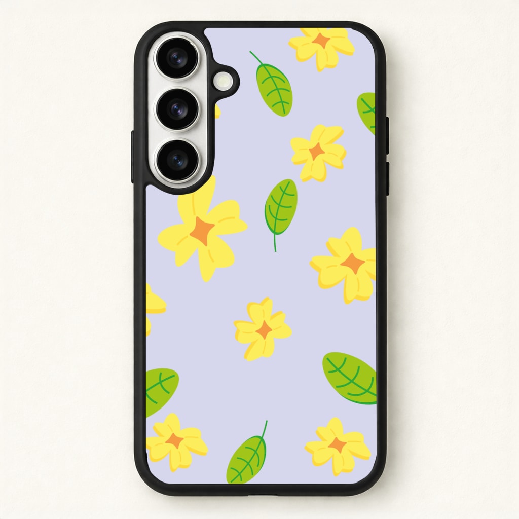 Yellow And Green Pattern - Floral Phone Case for Galaxy S26