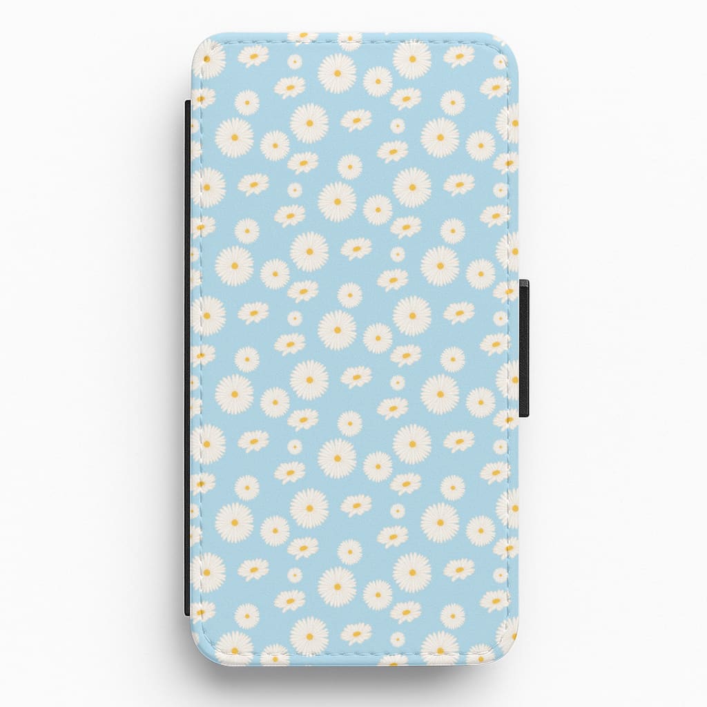 Blue Daisies - Floral Flip / Wallet Phone Case