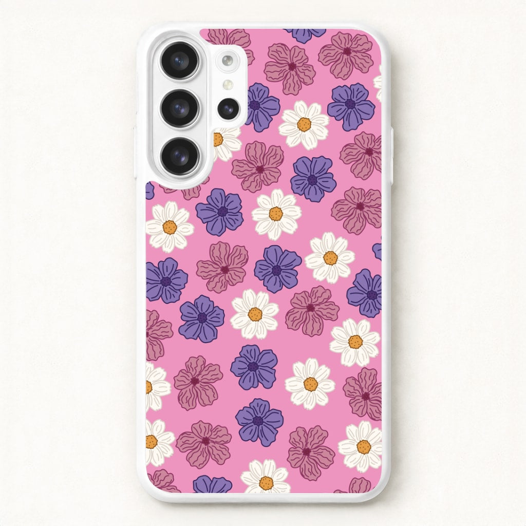 Pink, Purple And White Flowers - Floral Patterns Phone Case for Galaxy S26 Ultra